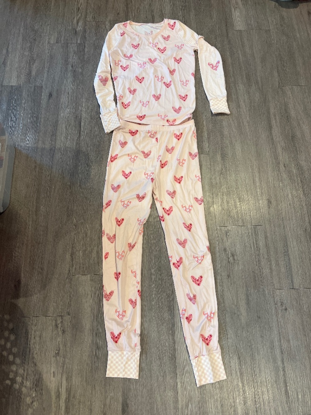 Matilda Jane pink hearts girls pajamas (size 16)